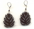 Vintage Earrings with Black Leaves